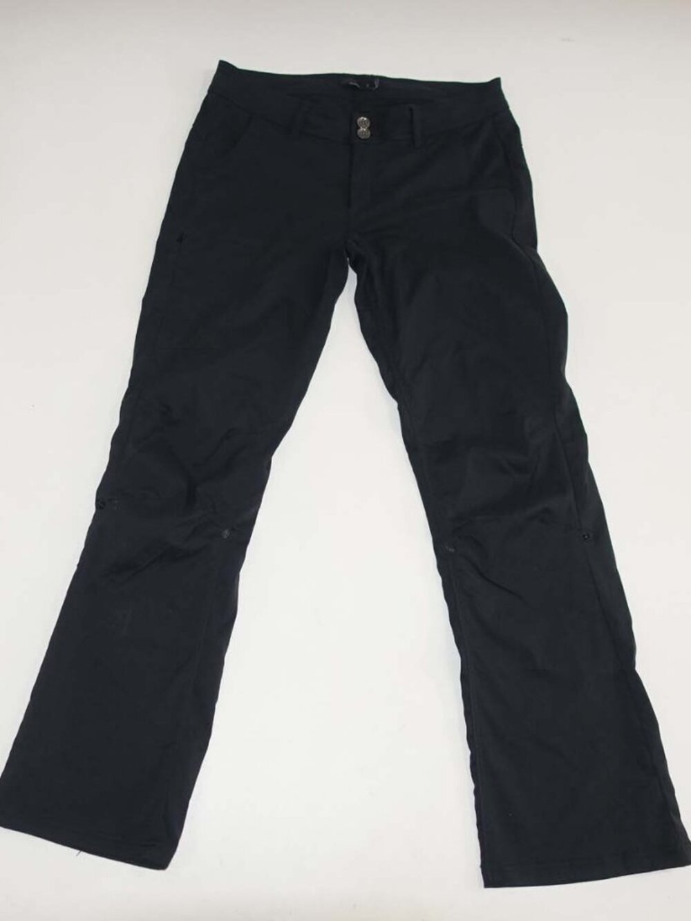 Prana Women's Halle Low Rise Boot Cut Pants Size 8 Black 31" Inseam Nylon Hiking